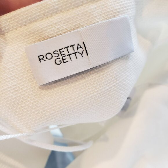 Rosetta Getty White Cotton Linen Button Criss Cross Halter Top Gold Buttons Chic - Picture 4 of 13